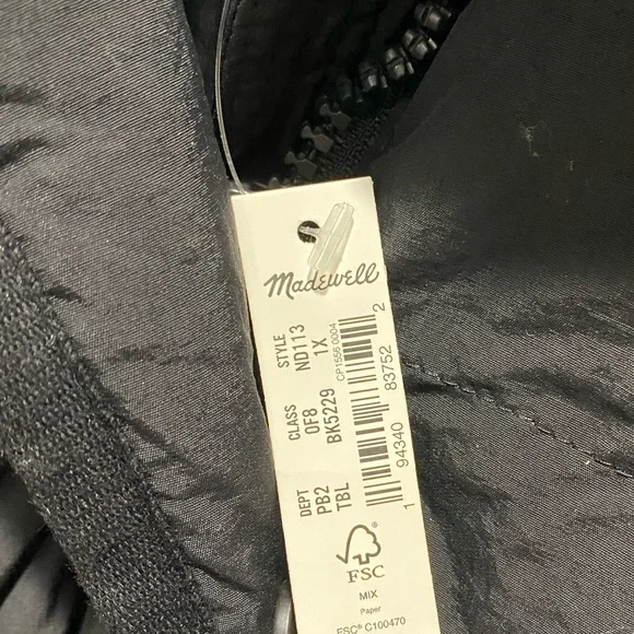 Madewell Holland Quilted Black Puffer Parka Jacket Size 1X - Picture 5 of 5